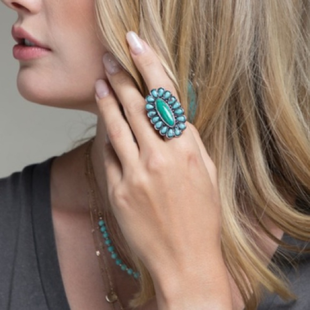 Silver Tone Bohemian Inspired Blossom Ring